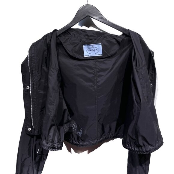 Prada 2019 Black Cropped Windbreaker Jacket - Picture 6 of 9